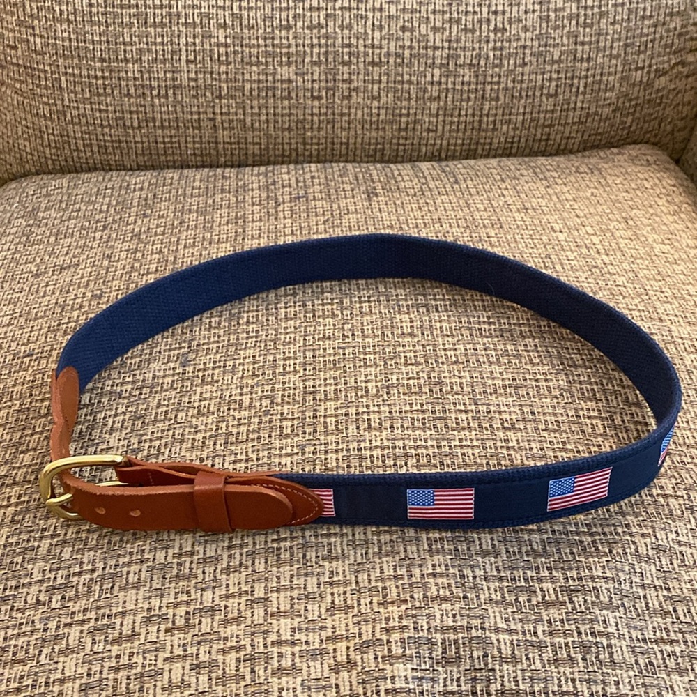 Men's American Flag Leather Belt